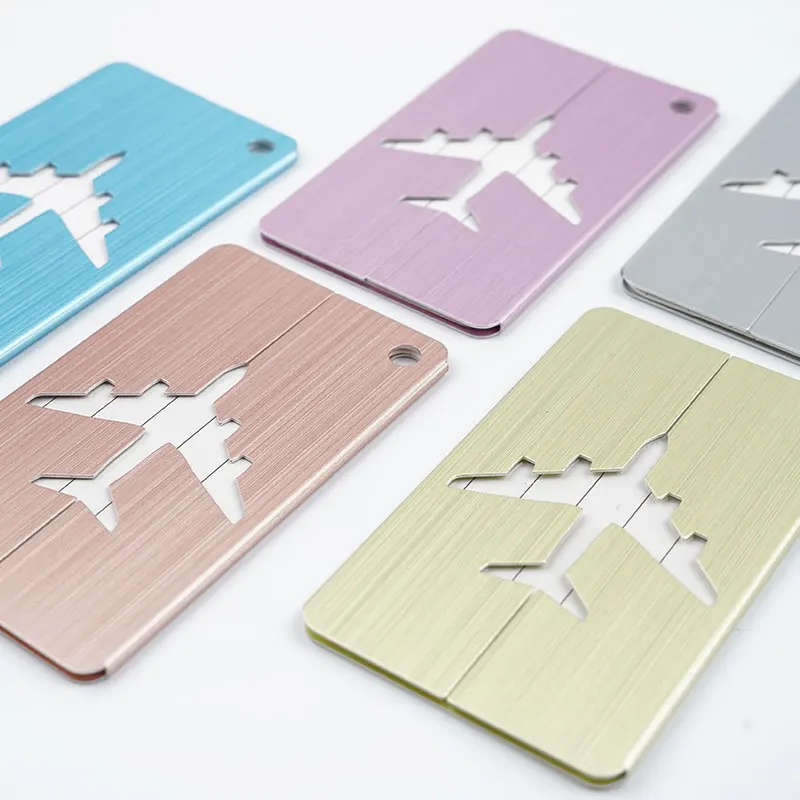 Luggage Tag Wholesale Factory Custom Metal Sublimation Blank Airplane Aluminum Metallic tag