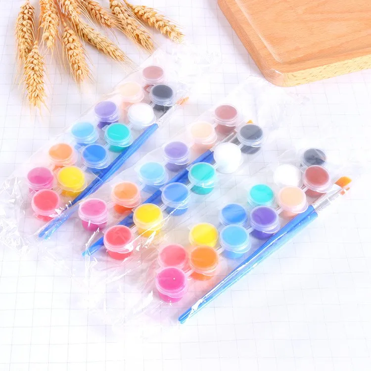 12 Colors Non-toxic Acrylic Paint  For Children School Drawing