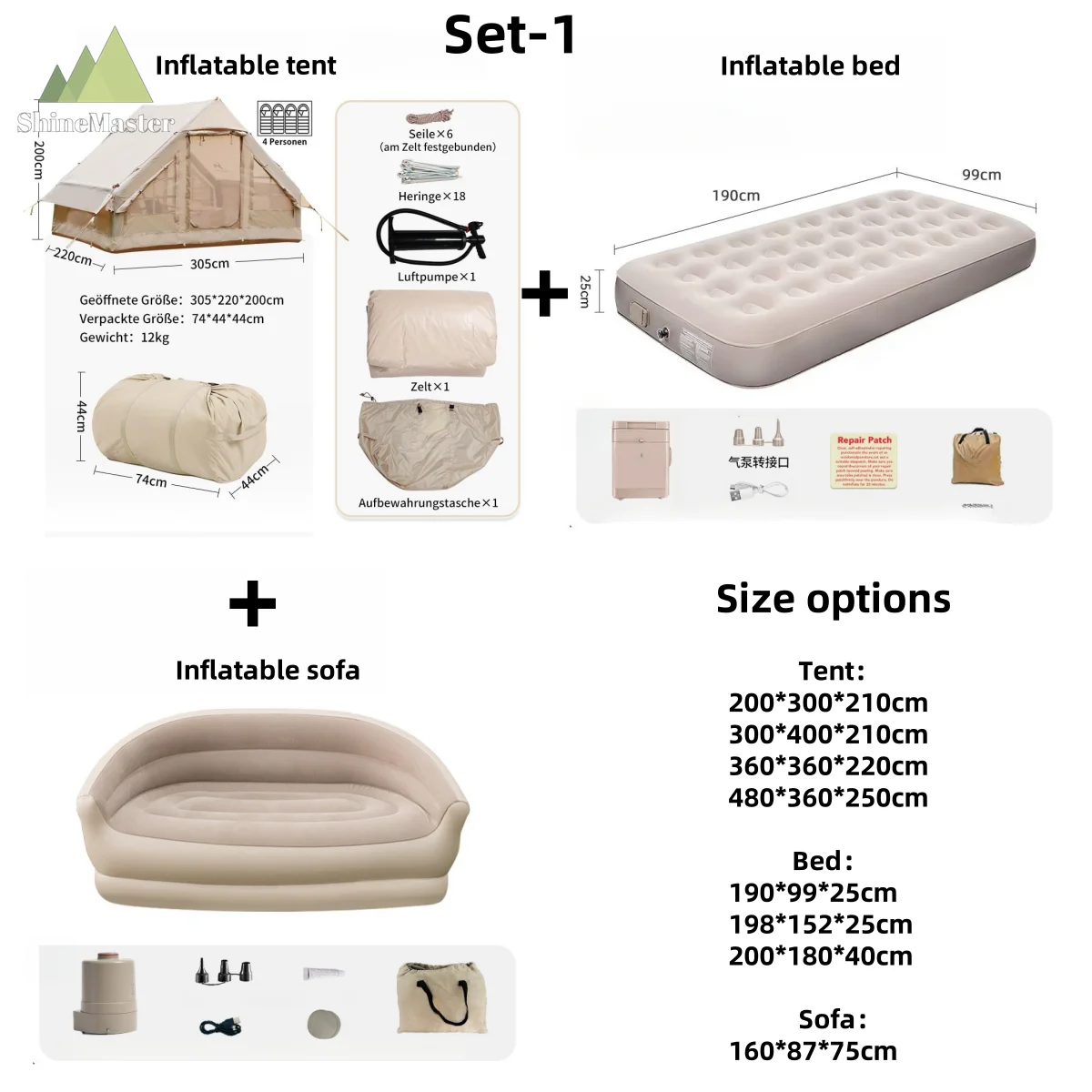 ShineMaster Electric air Pump High Pressure Electric air Blower for Bubble Ball air Mat Water Roller Inflatable Tent Product