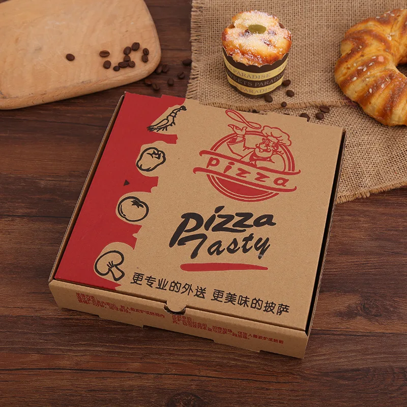 Various Sizes Cheap Pizza Packing Box With Logo Manufacturer of Corrugated Biodegradable Custom Pizza Box