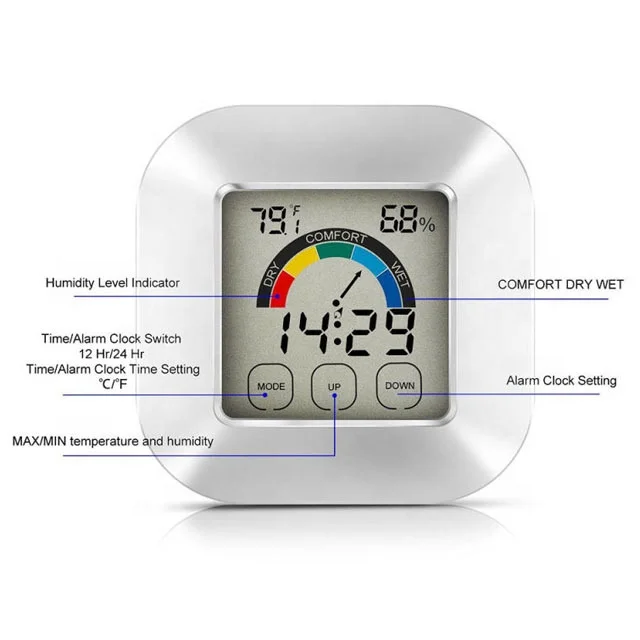 KH-TH024 Color Touch Screen Comfort Level Display Indoor Digital Clock Thermometer and Hygrometer