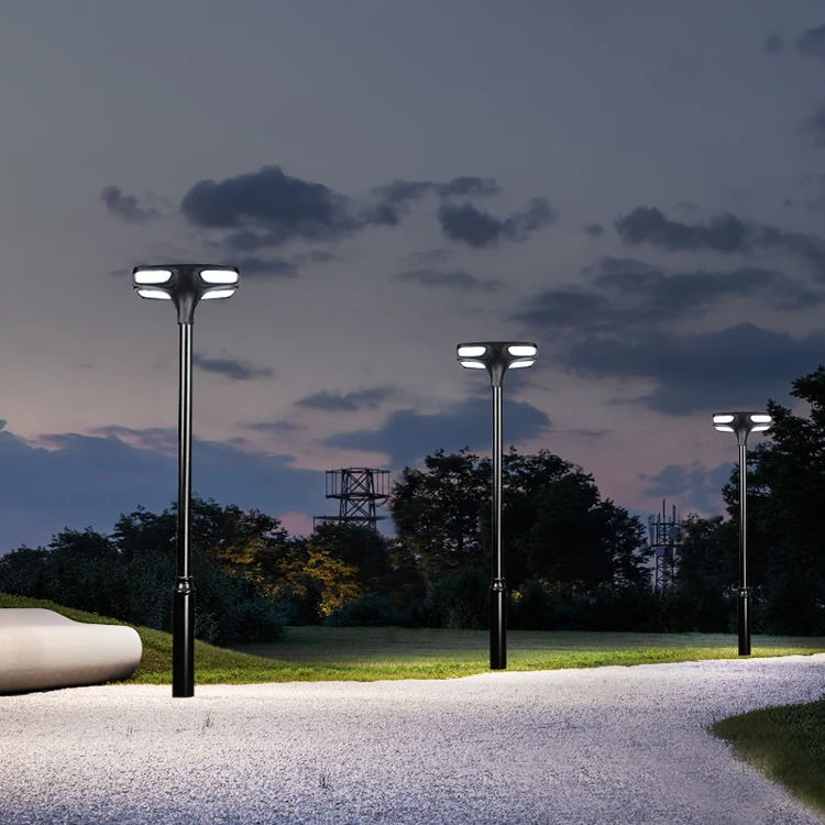
concrete pole night work solar powered cell street lamp garden 