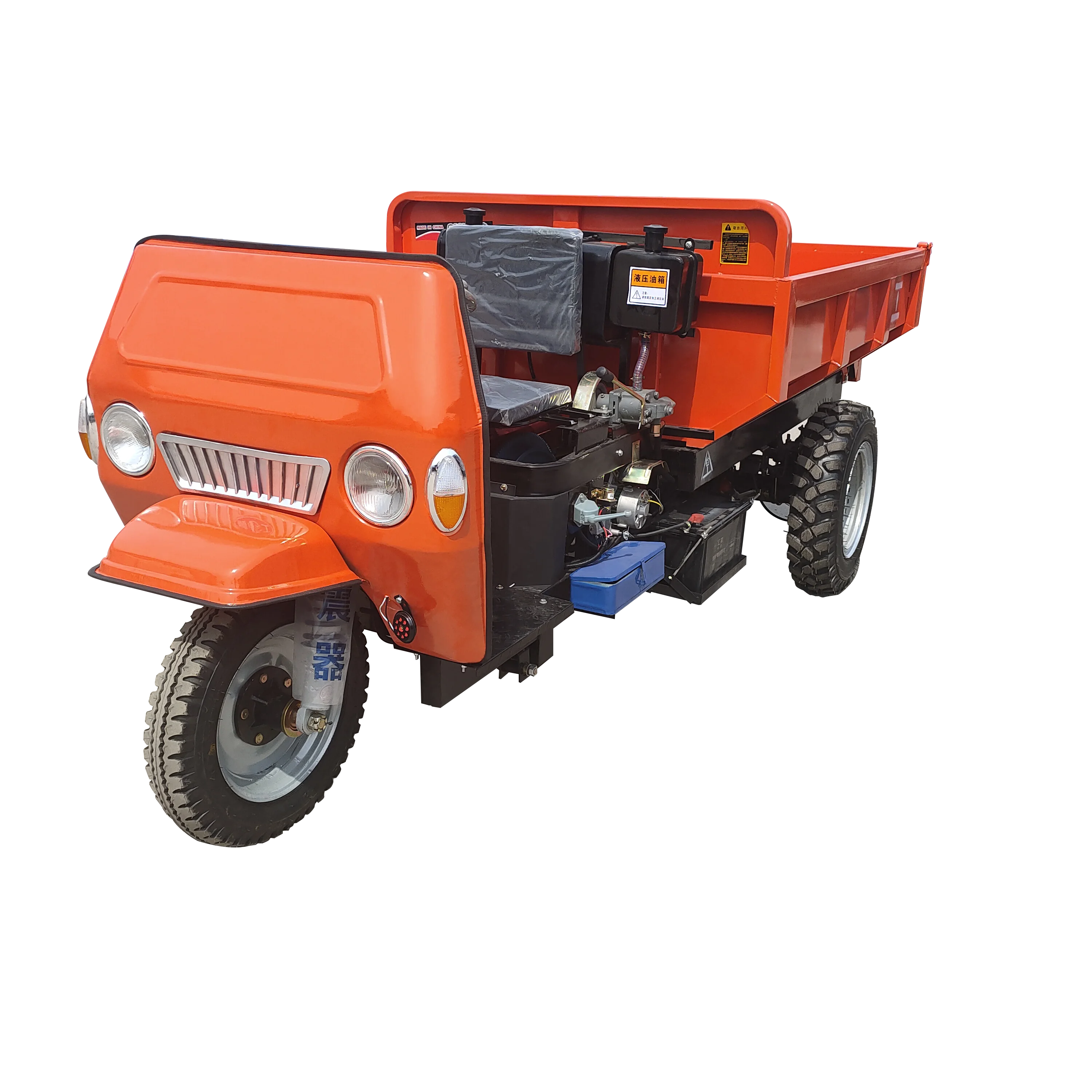 China Three Wheel Cabin tricycle For Sale  diesel cargo dumper for mining use