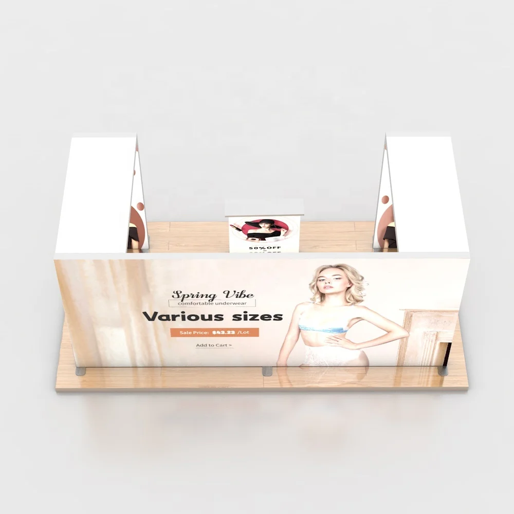 Easy Installation Double Sided Seg Silicone Edge Graphics Exhibition Trade Show Booth Light Box Display