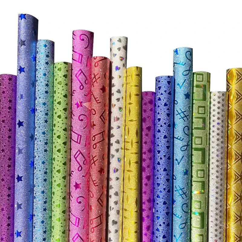 Wholesale Cpp Colorful Dry Sparkle Laminating Film Roll Holographic Laser Film Glitter Thermal Lamination Film