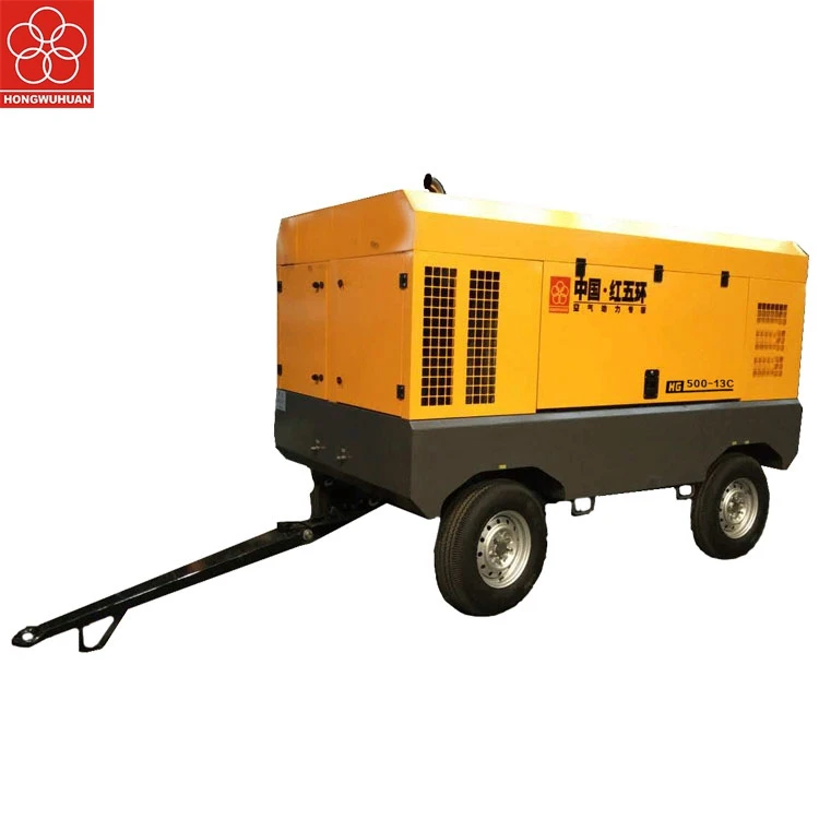 Горячая Hongwuhuan HG550-13C 1.3mpa 13bar 15m 3/мин, мойка высокого давления портативный дизельный воздушный компрессор