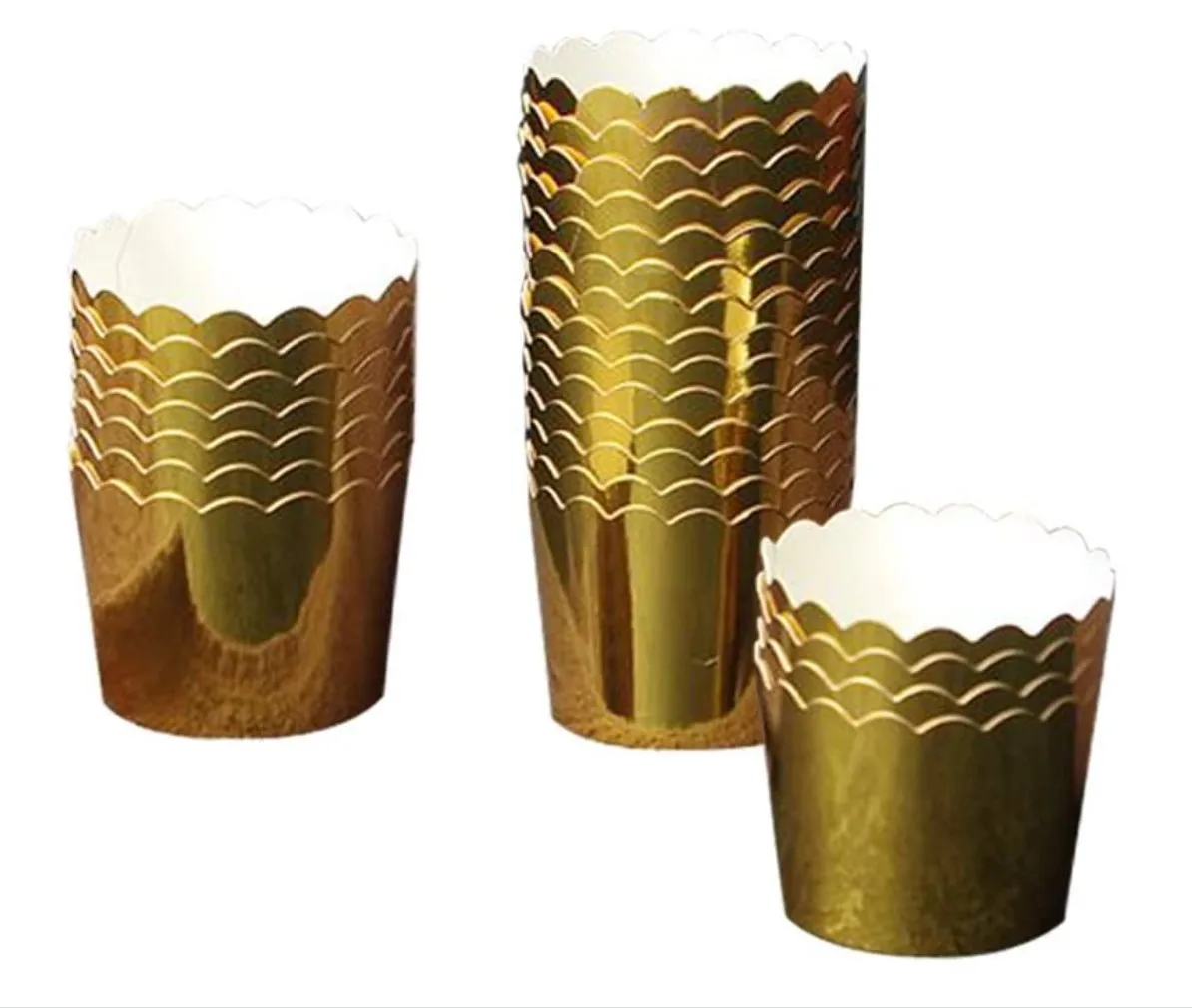Gold/Silver Cupcake Liners, Metallic Foil Muffin Cups for Baking, paper baking cups