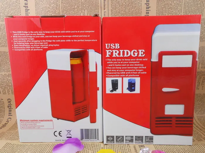Mini Usb Fridge Cooler Beverage Drink Cans Cooler/warmer Refrigerator For Laptop Pc Computer Black Red