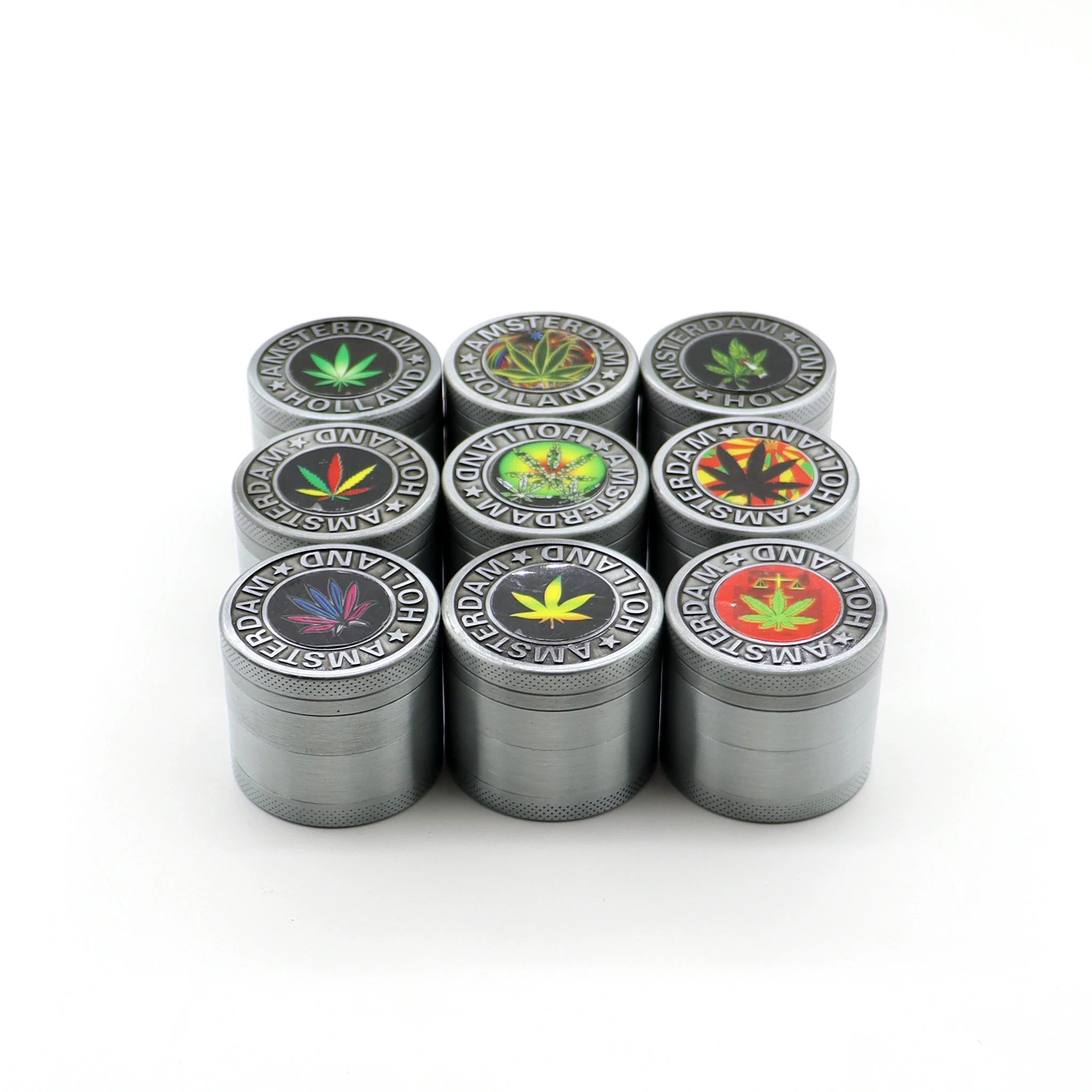 Биоразлагаемый измельчитель из цинкового сплава Амстердама, Лидер продаж на Amazon, измельчитель травы 55 мм, Электрический измельчитель для табака и специй