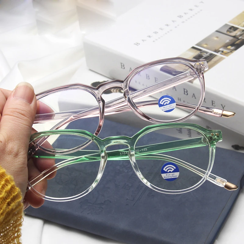 trendy new design hot selling round rivet glasses women factory wholesale blue light blocking lens computer eyeglasses frame