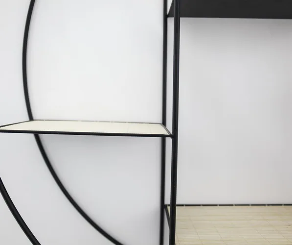 Best sallers 2021 Industrial Style Metal Round Shape Grid Wall Shelf Hanging Floating Display Iron Wall Holder Rack