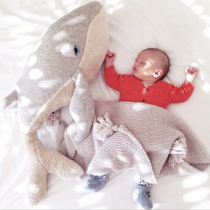 Ins hot style dolphin pillow soft sea animal pillow baby toy