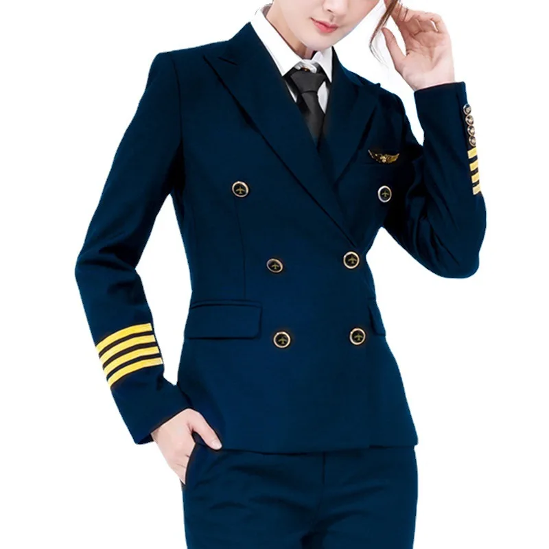 OEM Stewardess Costume Supplier Custom 2023 Airline Women Men Flight Attendant Uniforms Sets