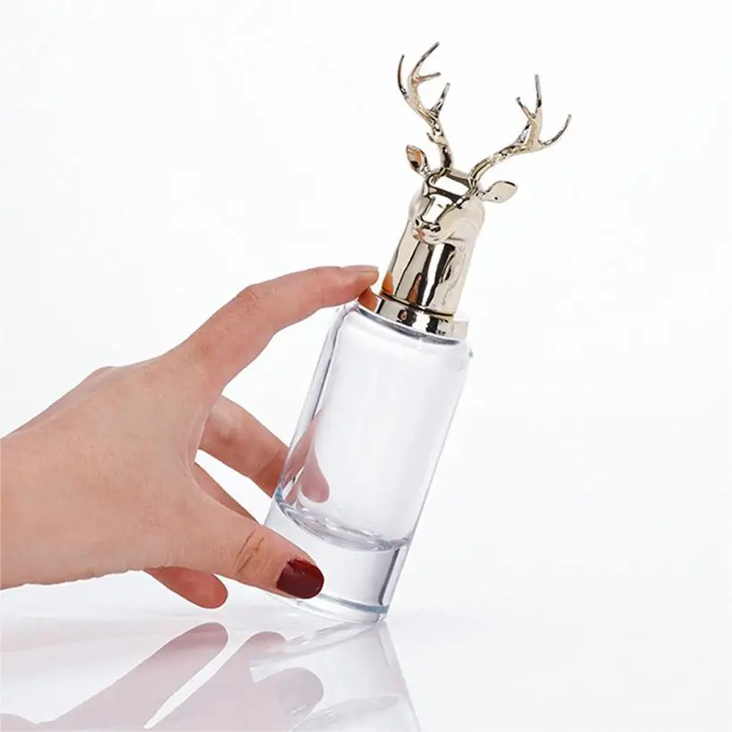 Elk antlers Shape Perfume Bottle antler with gift box animal factory price print logo with lid clear glass bottle