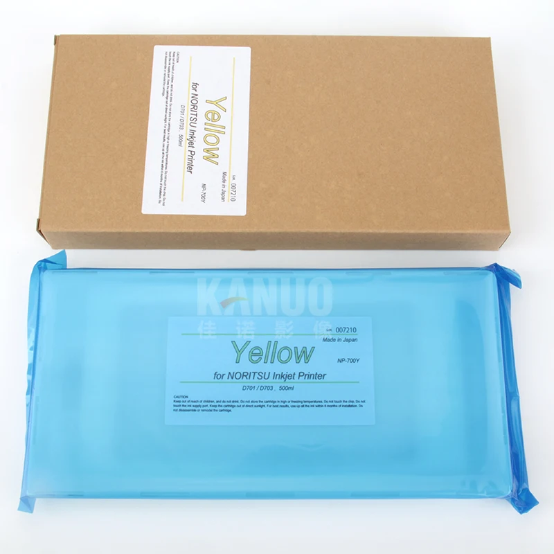 Simple package Noritsu Orignal Y Ink Cartridge H086078 Yellow Color for Noritsu D701 D703 D1005 D1005HR Green Green-II Inkjet Pr