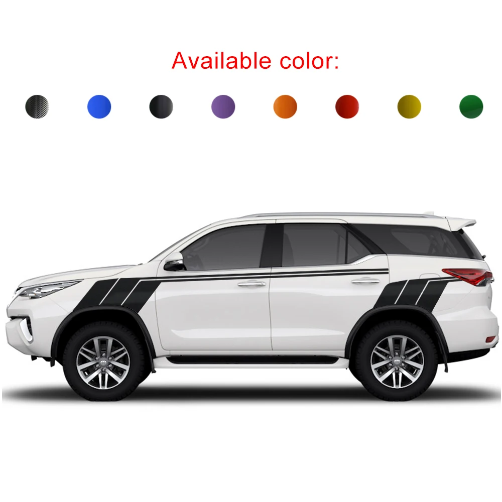 Автомобильные наклейки YCSUNZ для Fortuner 2015 2016 2017 2018 2019 графические виниловые на боковые двери гоночные полоски украшения автомобилей SUV