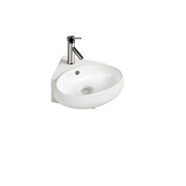 hotsale and popular  delta shape corner wall hung Ceramic Art Wash lavatory sink Basin