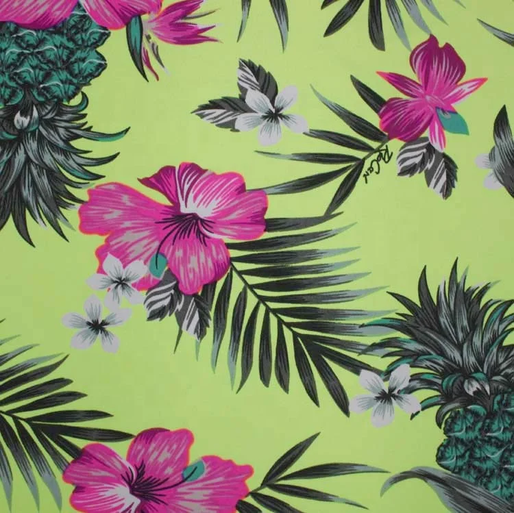 vintage 80%nylon 20%ns spandex 4 way stretch floral printed breathable swimsuit fabric