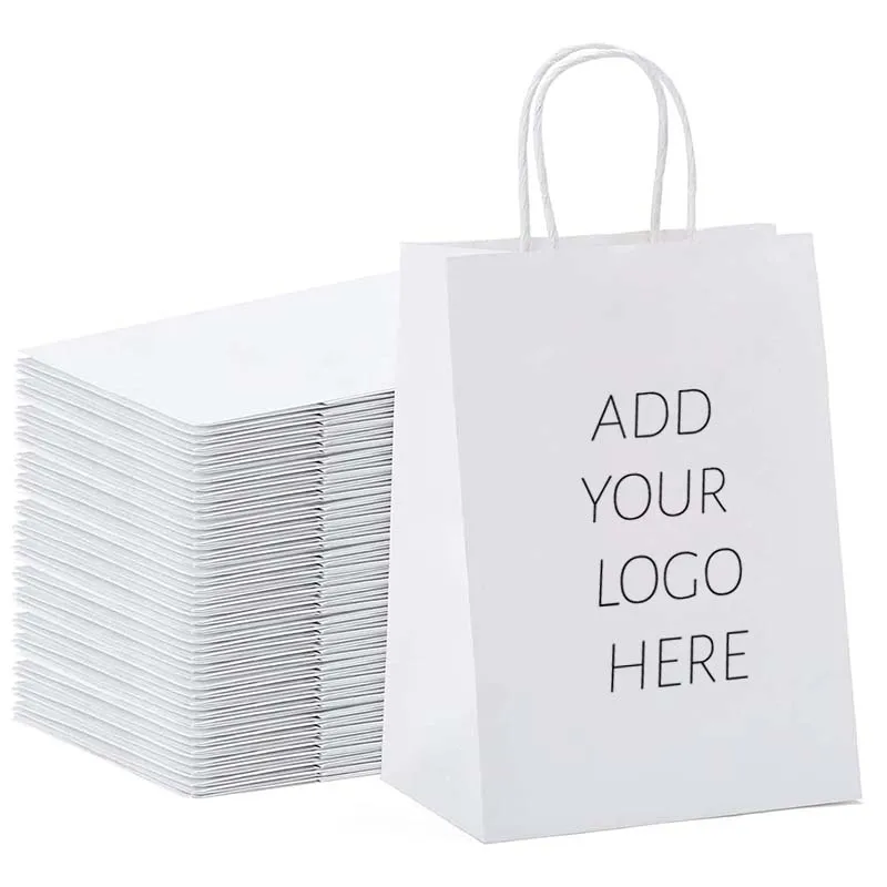OEM Factory Wholesale Custom Eco-friendly Recyclable White Kraft Paper Bag