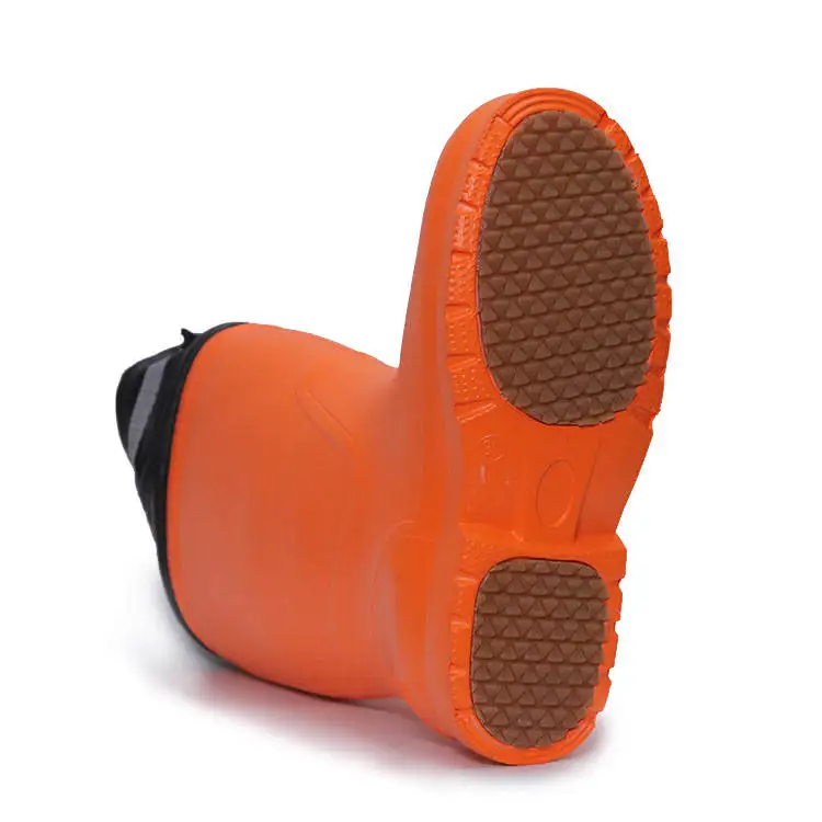 Mens Fashion High Performance Winter Warm Water Proof Anti Slip Fishing And Deck Work Eva Gum Foam Rain Shoes Boots With Logo