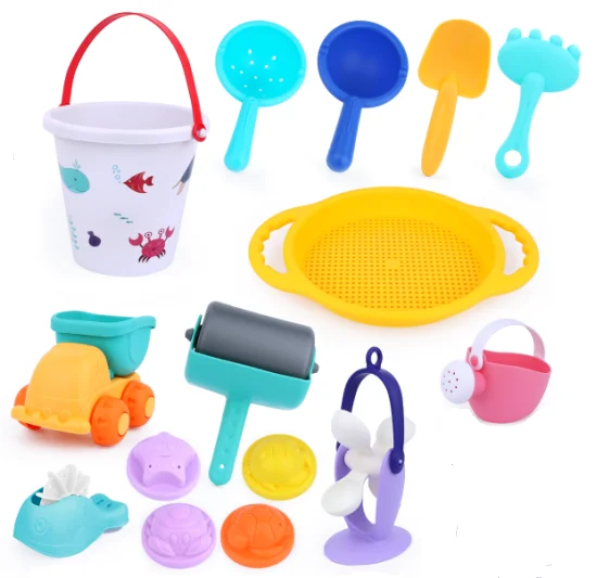 DIY  online shopping beach toys sand toy Soft beach fun sand spades tools set buckets set summer