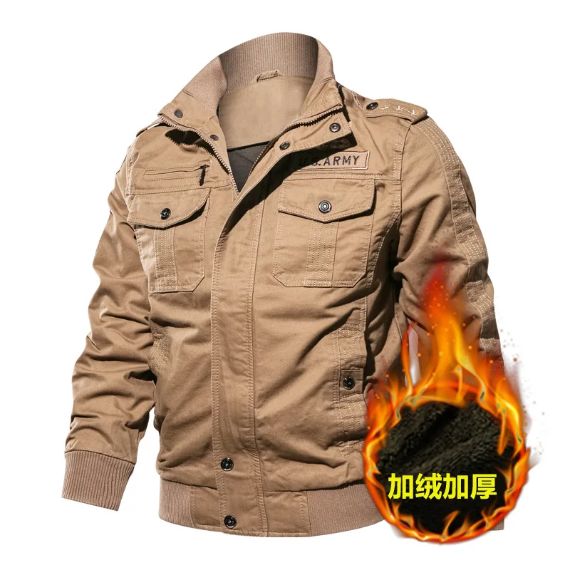 Jacket Men Camouflage Fleece Jackets Coat  Casual Fashon Bomber Jackets Plus Size M-6XL For Male