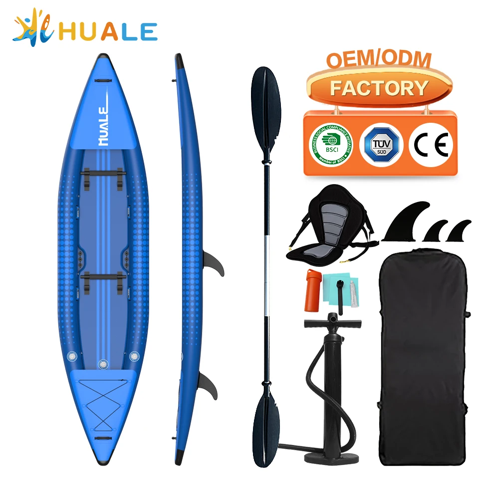 2024 Water Sport Custom Durable Pvc Canoes Foldable Kayak Seat Double Waterproof Vinyl Kayak Boat 2 Person Fishing Stabilizer