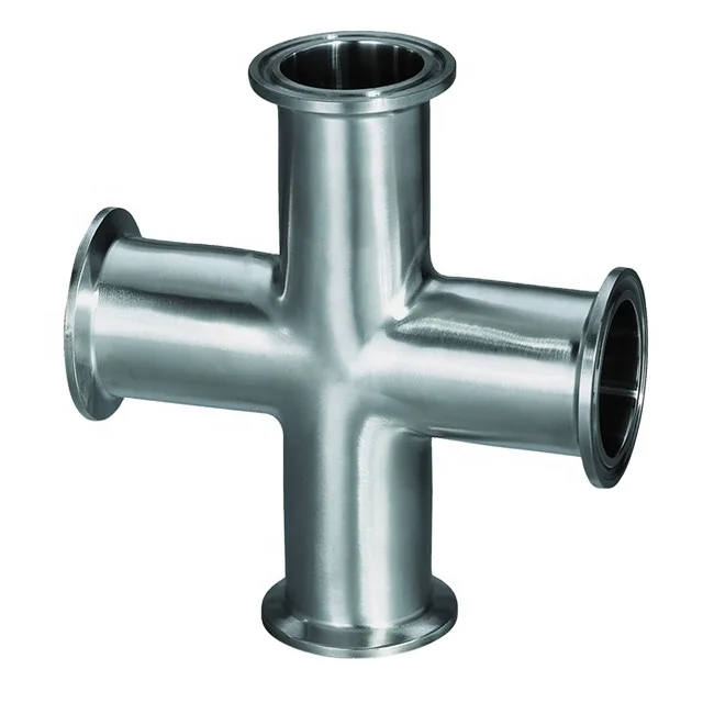Stainless Steel Material 4-way Pipe Fitting Sanitary Cross