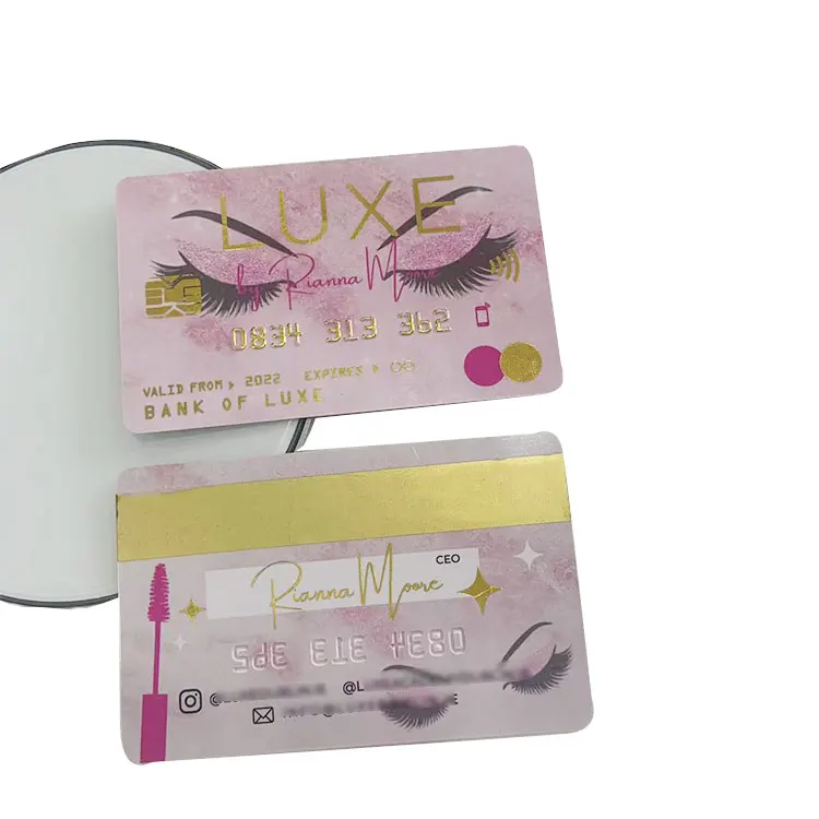 New Design Embossed Plastic Waterproof Credit Card Series Lashes Business Card  Custom Digital Printing