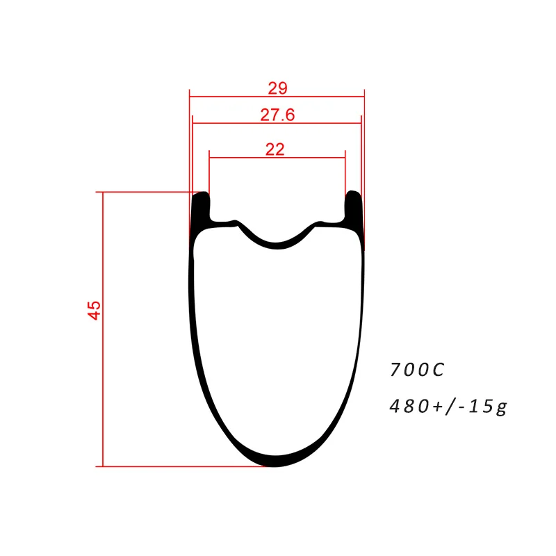 
700C 650B 45mm Depth 29mm Width Disc Brake Carbon Gravel Cyclocross Wheels Bike Bicycle Wheelset CX Rims 28 Holes 