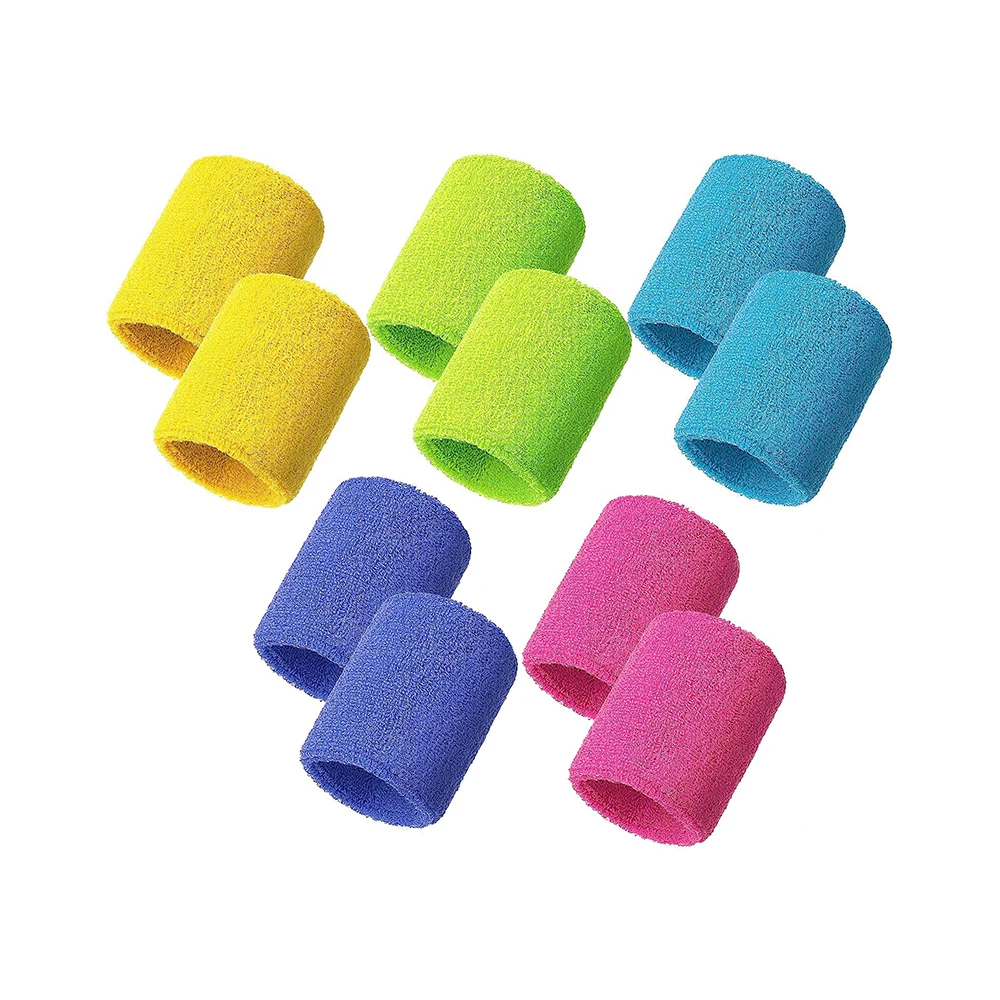 Absorbent Wrist Sweatbands Unisex Tennis Wrist Bands Breathable Cotton Sweatbands for Running Athletic Sports Wrist Sweat Bands