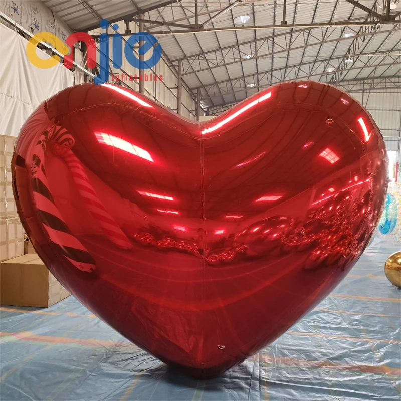 PVC Inflatable Wedding Party Love Decoration Heart shaped mirror ball hanging from ceiling