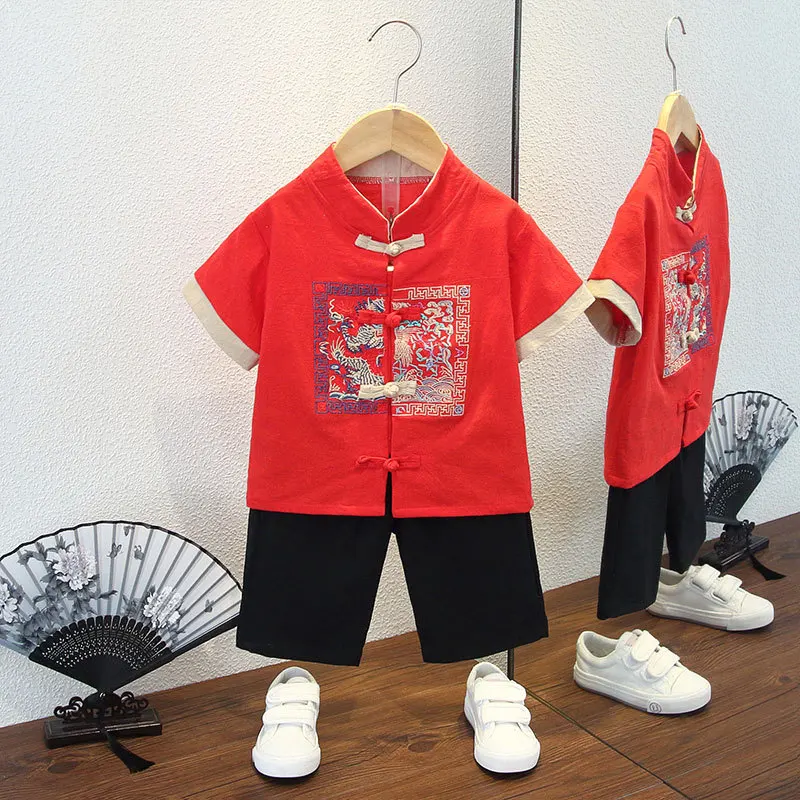 Chinese Traditional Clothing for Kids New Year Costumes Tang Suit Children Spring Festival Sets Factory