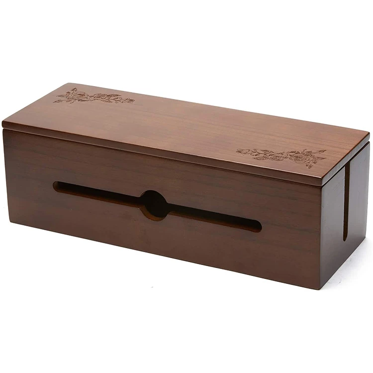 Custom solid  wood against electric shock boxes storage Brown box  for mobile phone charging