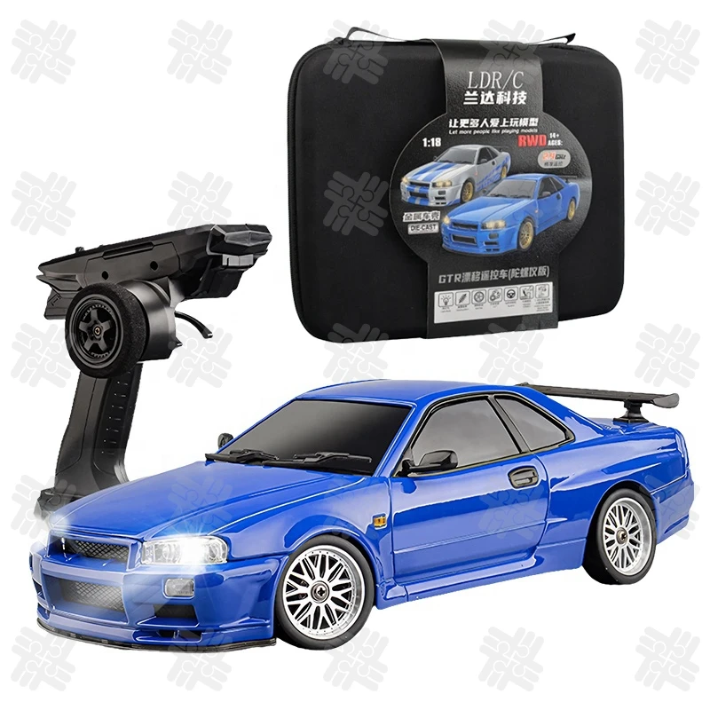 Квт полностью пропорциональный LDRC 1899 NSX RC дрейф-автомобиль 1/18 2 4 г RWD GTR R34 с гироскопами дрейфующие Легкосплавные корпуса гоночная модель