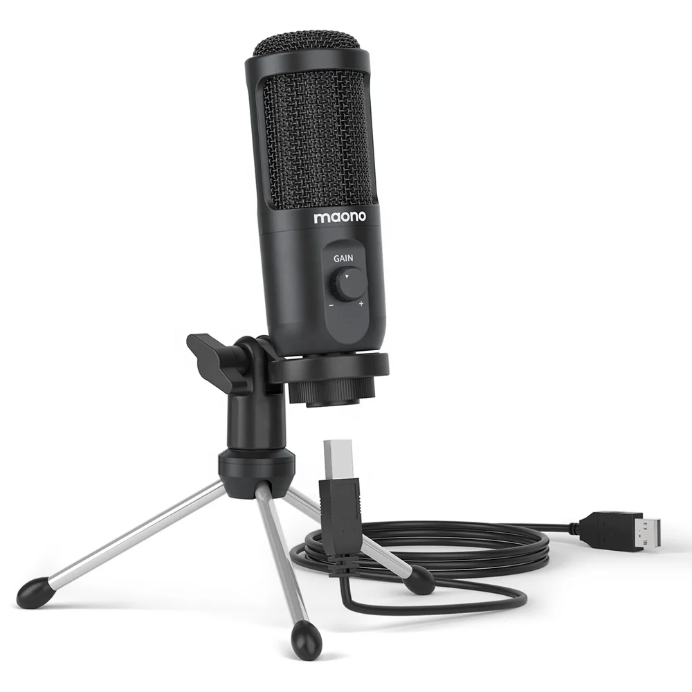 MAONO Bm800 Microphone Condenser Studio Recording Microphone With Mic Gain For Singing USB Video Microphone Kit