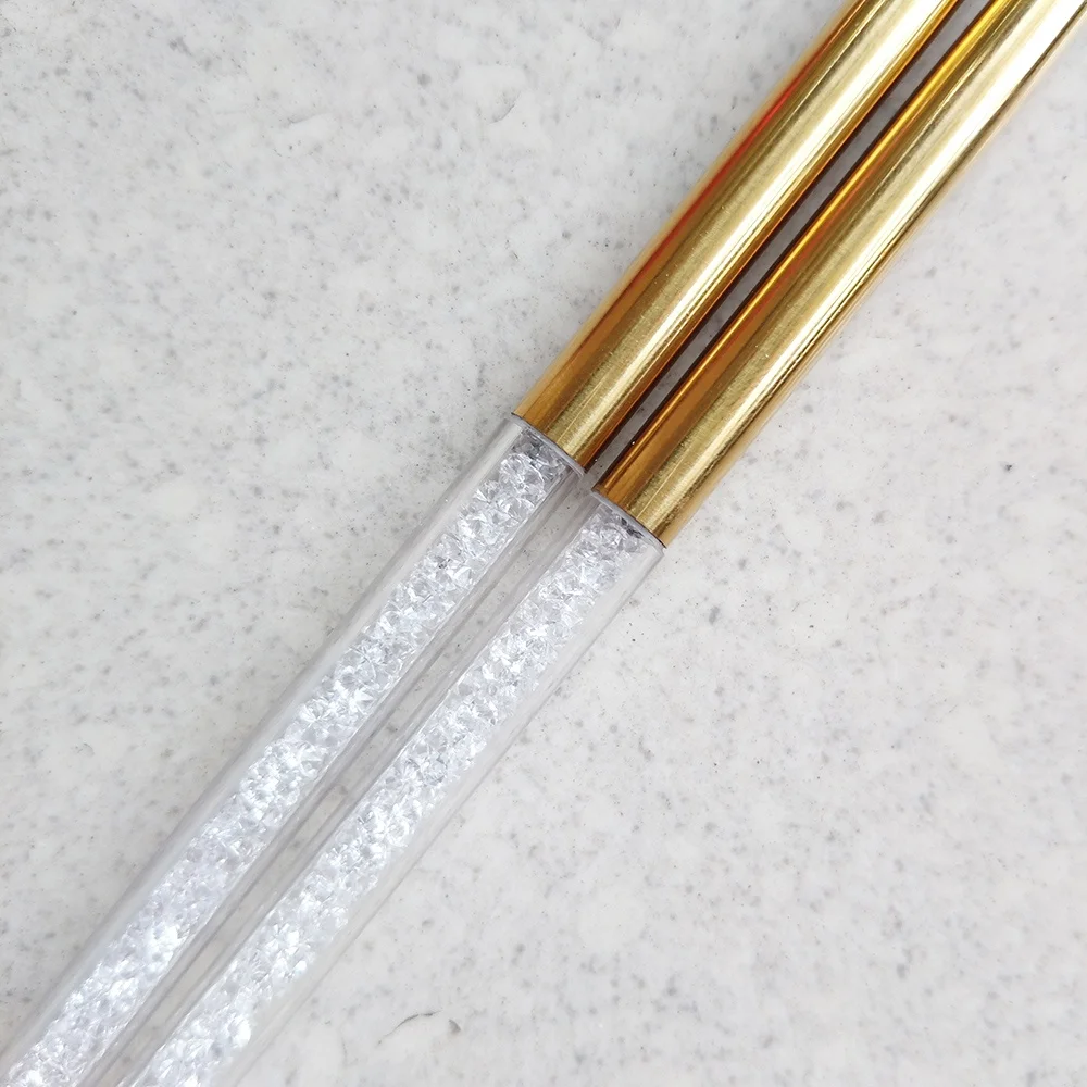 Палочки для еды из нержавеющей стали с кристаллами и бриллиантами 304 18/10