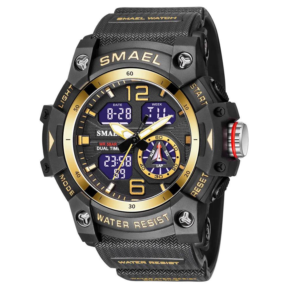 Wholesale SMAEL candy color running second mode cold light display shockproof large dial men sports digital wristwatch ease