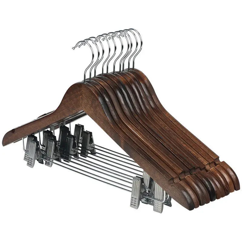 Manufacturer Wholesale Wooden Clothes Hanger Custom Suit Coat Hanger Walnut Wood Hangers for Clothes