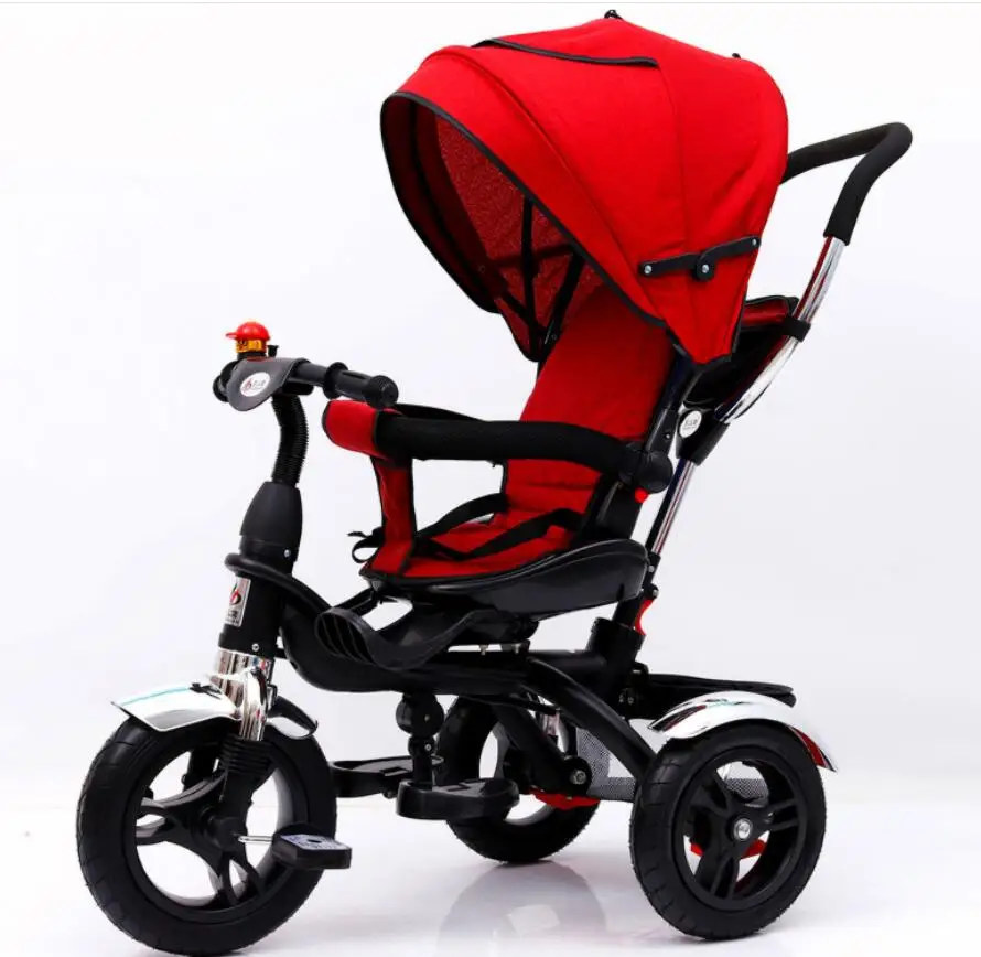 4 IN 1 Baby Bike Tricycles Children  360 degree reversible seat Trike Baby  with Sun Canopy, Parent Handle, Footrest