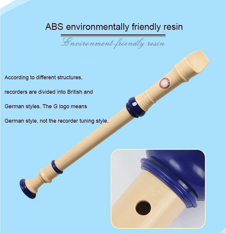 Starway Wholesale 6 8 Hole Style ABS Plastic Student Flute Recorder For Promotion Musical Instrument For Gift