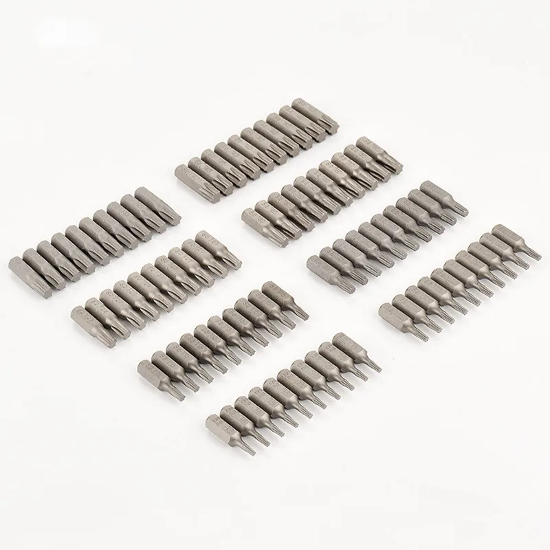1 Inch T8 T9 T10 T15 T20 Torx Screwdriver Bit Set S2 Steel 1/4 Inch 6.35mm Hex Shank Electric Screwdriver Bits For Power Tools