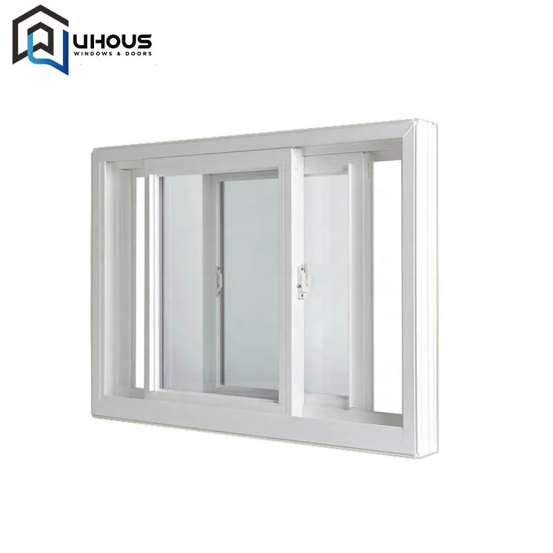 Customized Wholesale  Price Double Glazed Glass White Frame PVC Sliding Windows For Living Room