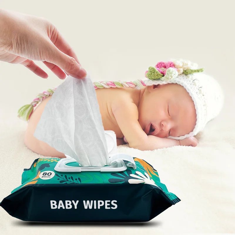 China Manufacturer OEM unscented custom baby skin friendly tissue wet paper non woven oragnic baby wet wipes for sensitive baby