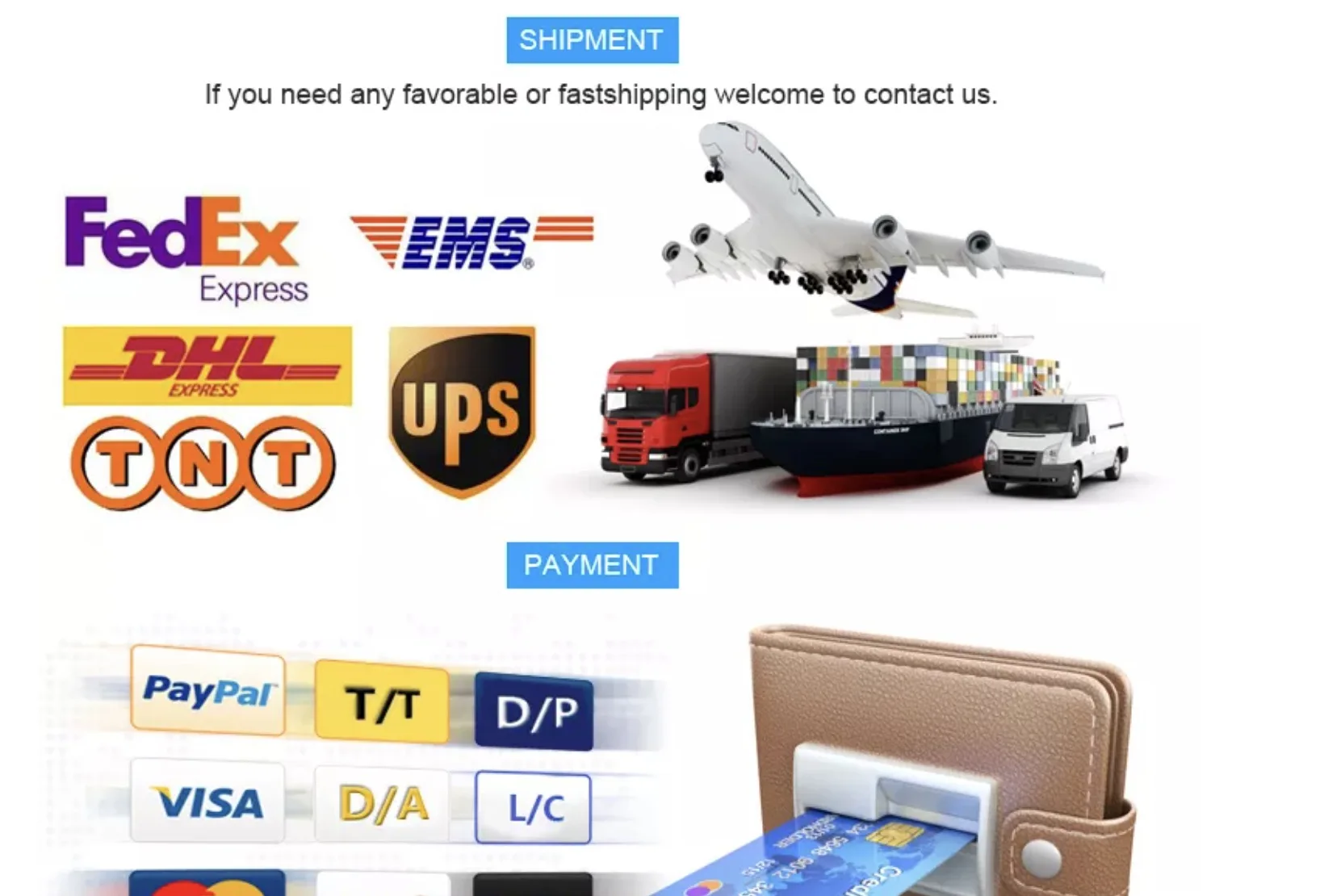 shipment and payment