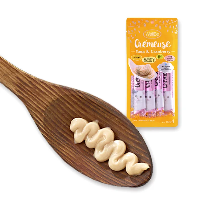 High Quality Protein WellBe Cat Meat Domestication Snack Tuna And Cranberry Flavor Pet Daily Snacks For Cat