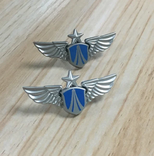 Factory Price Making Custom metal emblem aviation badge wing badge