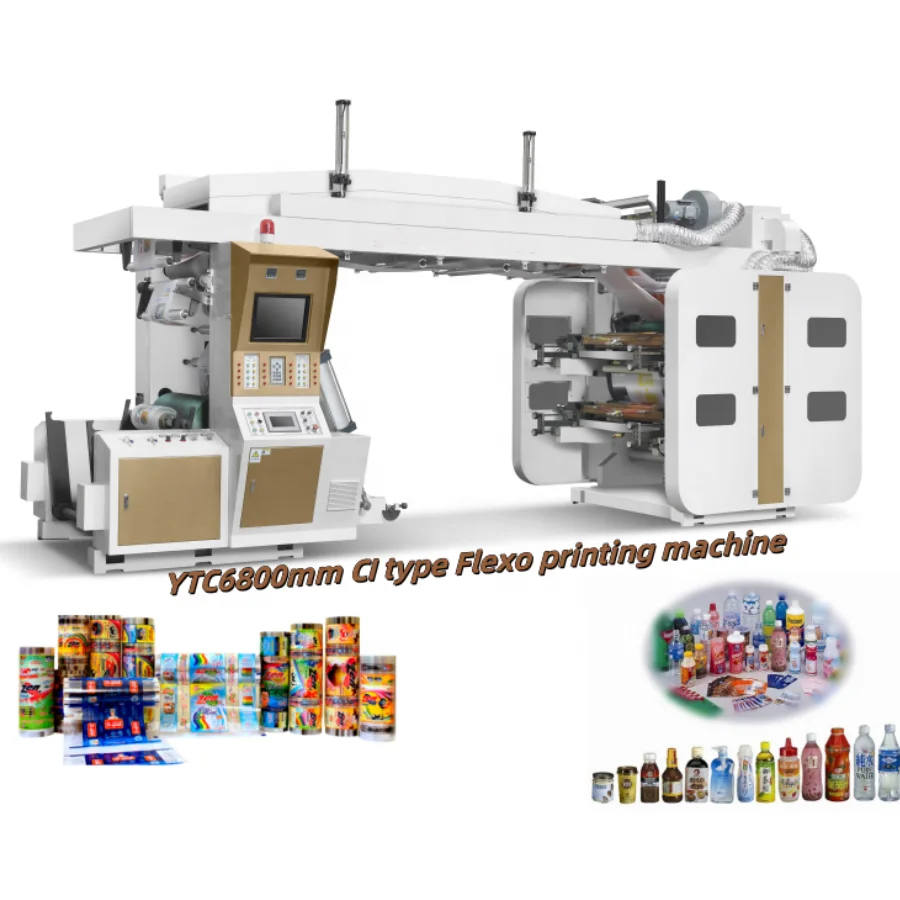 6 Colors Material Feeding   Width 800mm And Maximum  Speed 150m/Min Ci Type Flexo Printing Machine