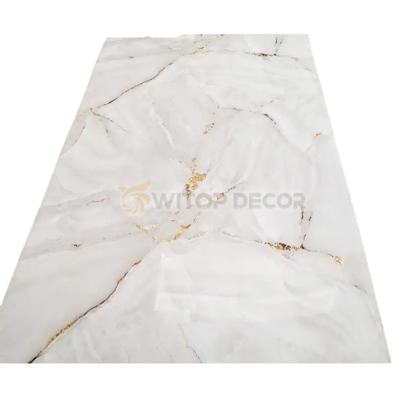 High glossy pvc glossy  marble wall sheet interior decoration