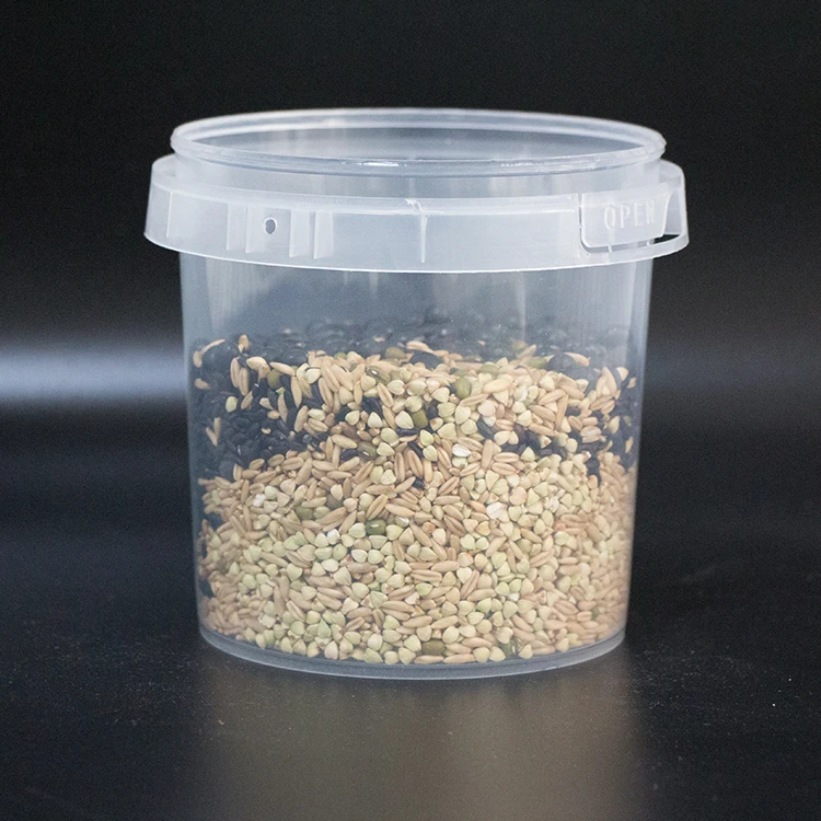 Premium BPA free PP Material Transparent Plastic buckets with Lid for water